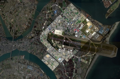 徳島海軍航空隊地 徳島海軍航空基地　現在空撮（徳島）